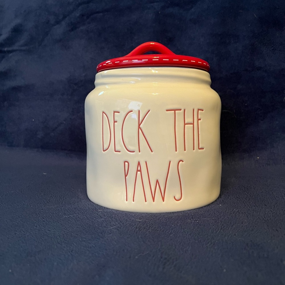 Rae Dunn Deck the Paws Canister